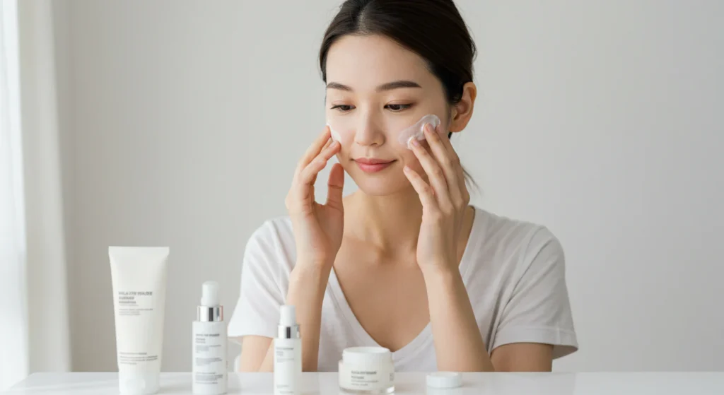 Cloud Skin vs. Dewy Skin trend 2025 – soft matte look.